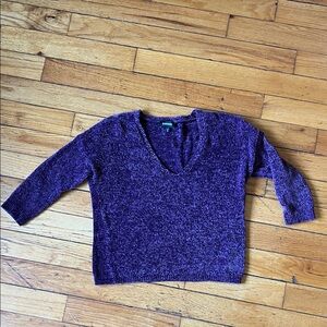 Express Deep Purple V-Neck Sweater